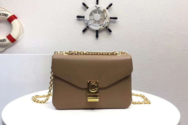 Replica Celine Classic Box Shoulder Bag Calf Leather 8013 Khaki