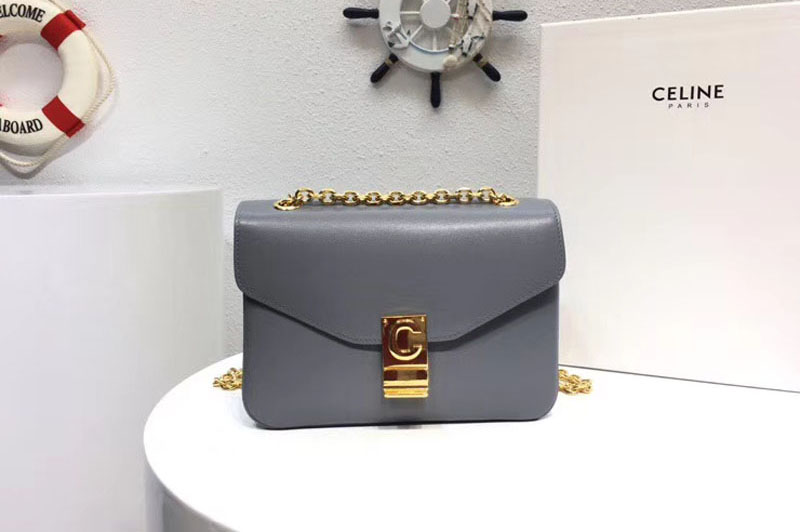 Replica Celine Classic Box Shoulder Bag Calf Leather 8013 Gray