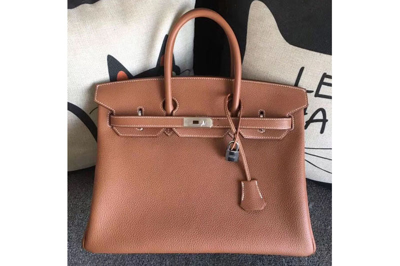 Replica Hermes Birkin 30 Tote Bags Original Togo Leather Handstitched Tan