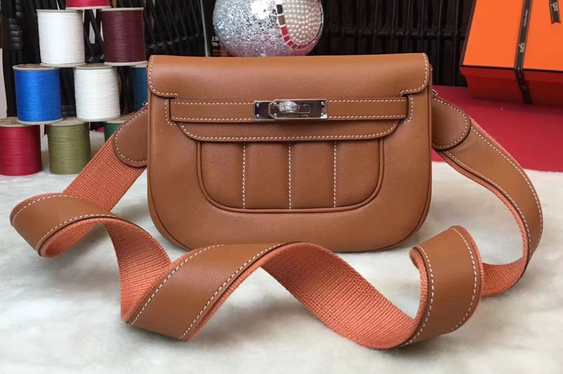 Replica Hermes Berline 20cm Original Swift Leather Bags Brown