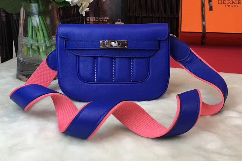 Replica Hermes Berline 20cm Original Swift Leather Bags Blue