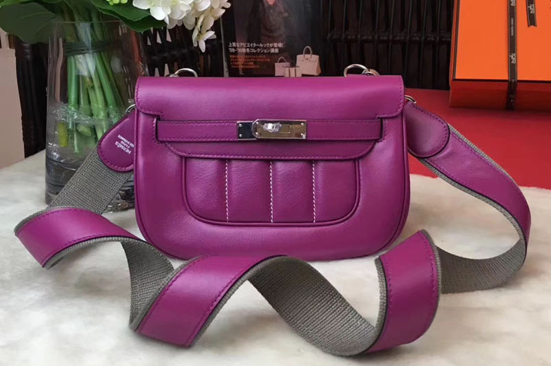 Replica Hermes Berline 20cm Original Swift Leather Bags Purple