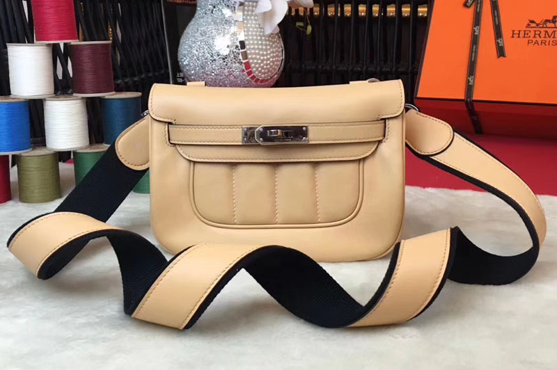 Replica Hermes Berline 20cm Original Swift Leather Bags Apricot