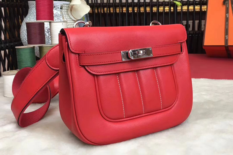 Replica Hermes Berline 20cm Original Swift Leather Bags Red