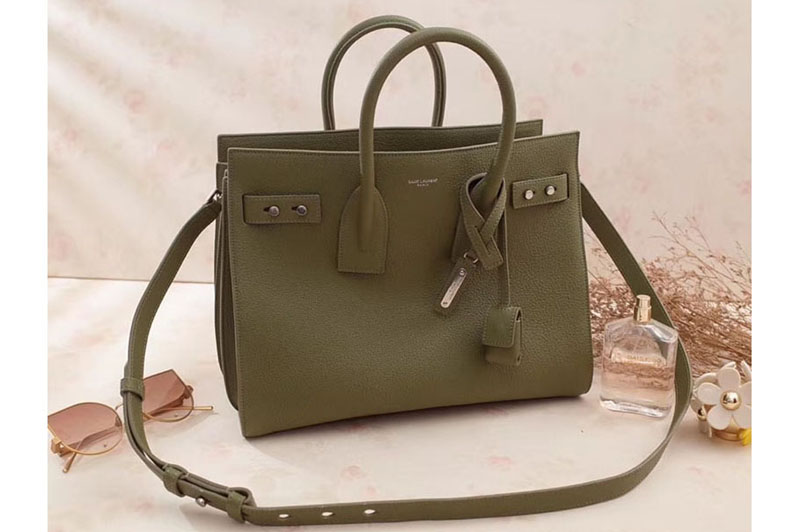 Replica Saint Laurent Sac De Jour Souple Bag Grained Leather 464960 Green