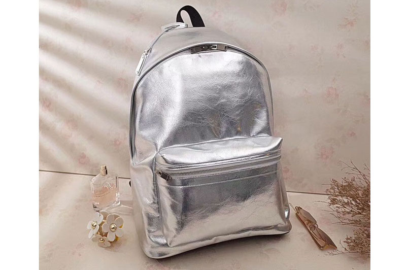 Replica Saint Laurent City Print Backpack Bag 465448 Silver