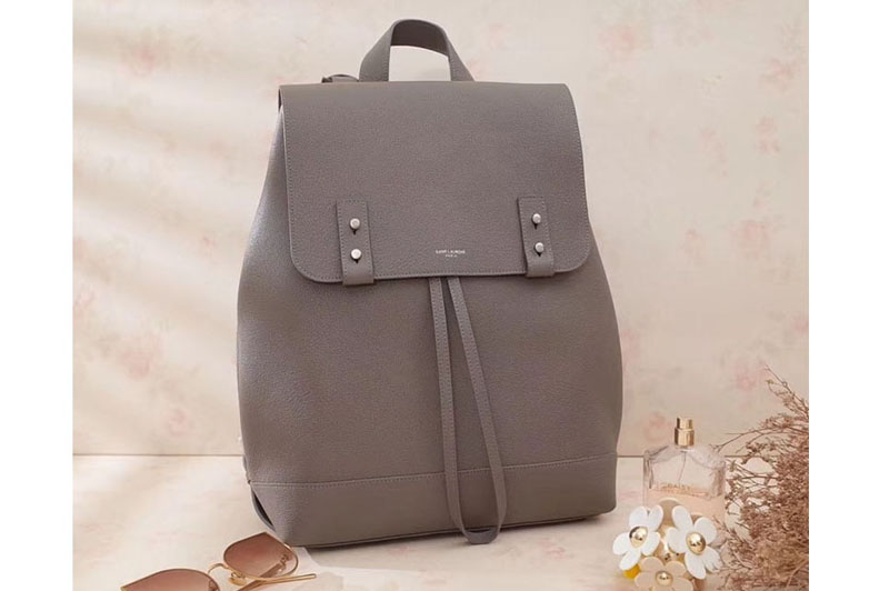 Replica Saint Laurent Sac De Jour Backpack Grained Leather 480585 Grey