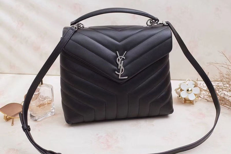 Replica Saint Laurent Loulou Chain Bag in Y Matelasse Leather 529735 Black