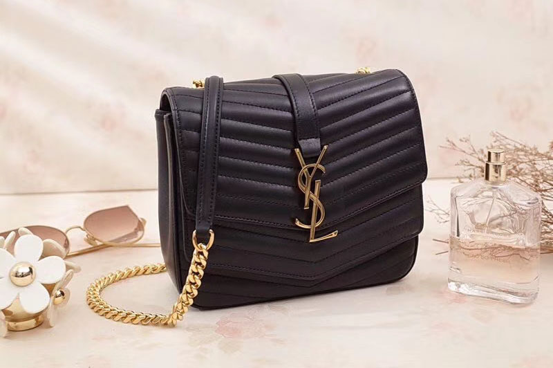 Replica Saint Laurent Small Soft Sulpice Chain Bag in Quilted Black Leather 532662