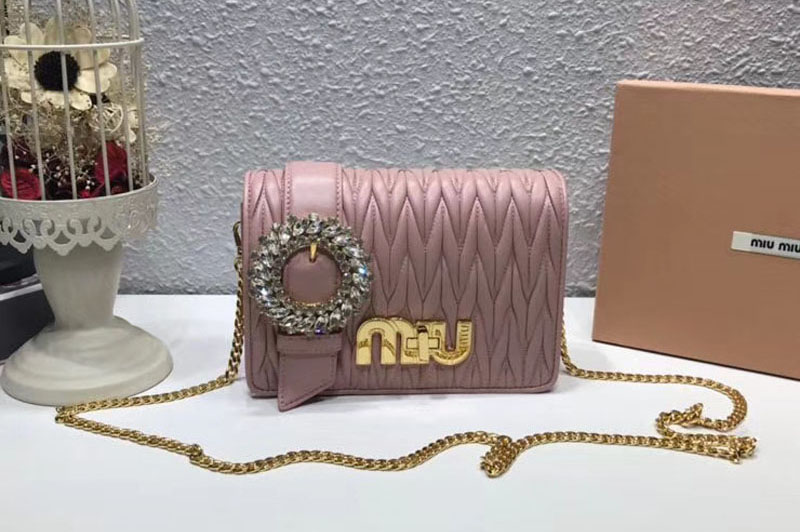 Replica Miu Miu Matelasse Nappa Leather Tote Bag 5BF068 Pink