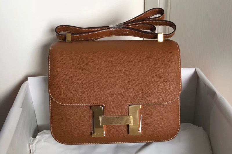 Replica Hermes Constance 24cm Bag Original Epsom Leather Gold Tan