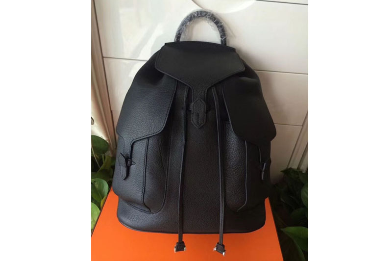 Replica Hermes Original Togo Leather Backpack Black