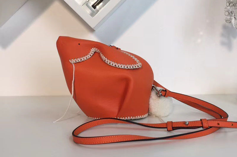 Replica Loewe Bunny Macrame Mini Leather Shoulder Bags Orange