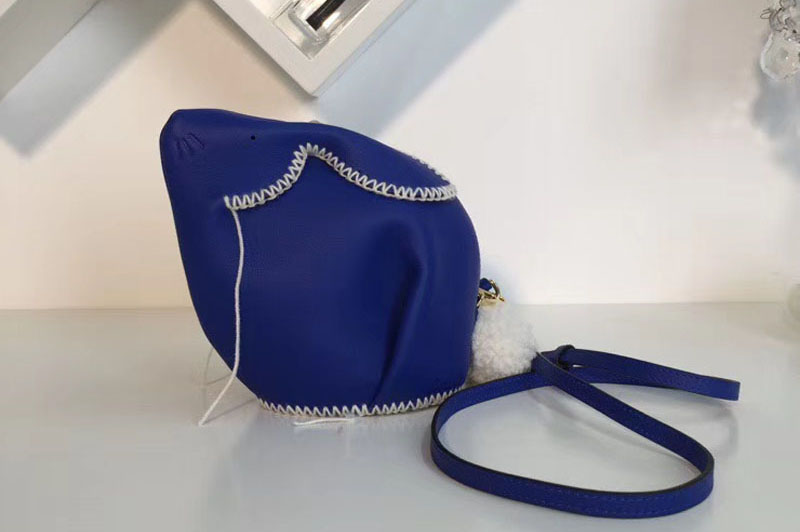 Replica Loewe Bunny Macrame Mini Leather Shoulder Bags Blue