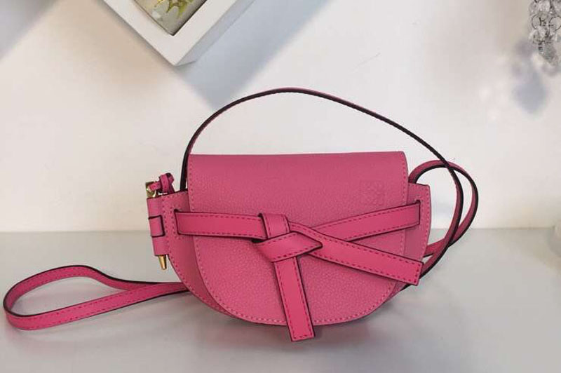 Replica Loewe Mini Gate Bags Original Leather Rose