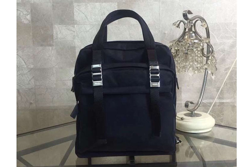 Replica Mens Prada 2VZ012 Nylon Backpack Bags Dark Blue