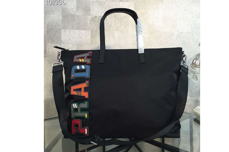 Replica Prada 2VG024 Nylon Tote Bags Black