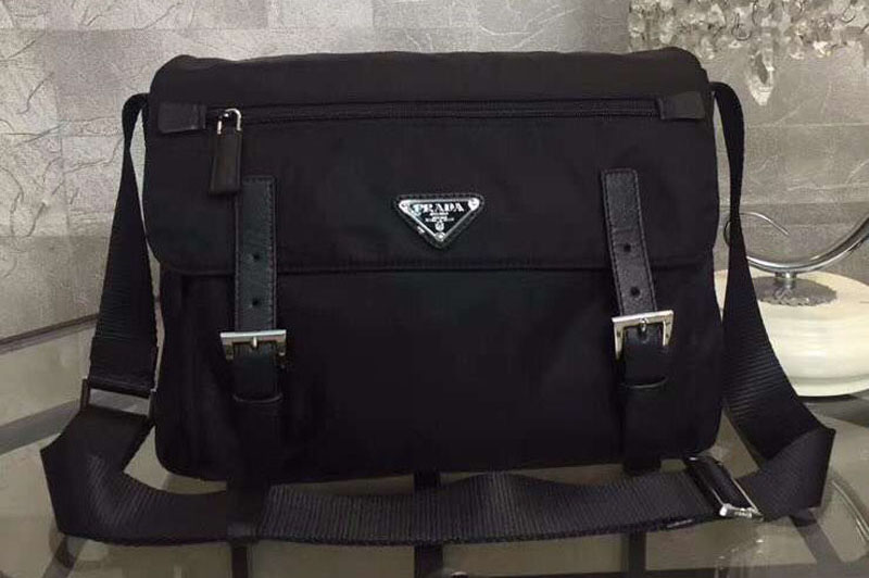 Replica Prada BT6671 Nylon Messenger Bags Black